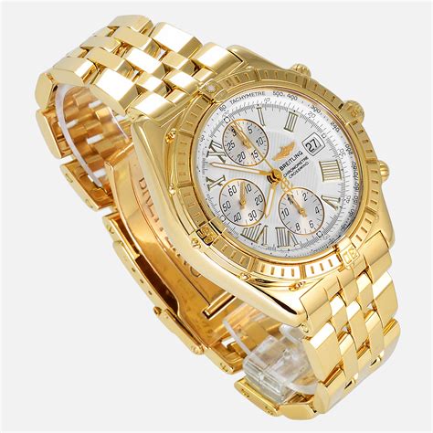 gold breitling watch|breitling gold watch price.